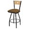 Holland Bar Stool Co 36" Swivel Counter Stool, Pewter Finish, Nat Back, Canter Saddle Seat X830 - alternate 1